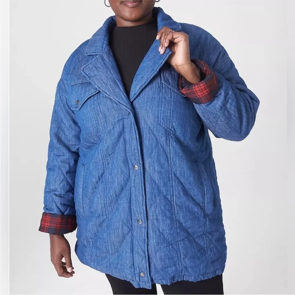 Warm denim and flannel lined jacket.